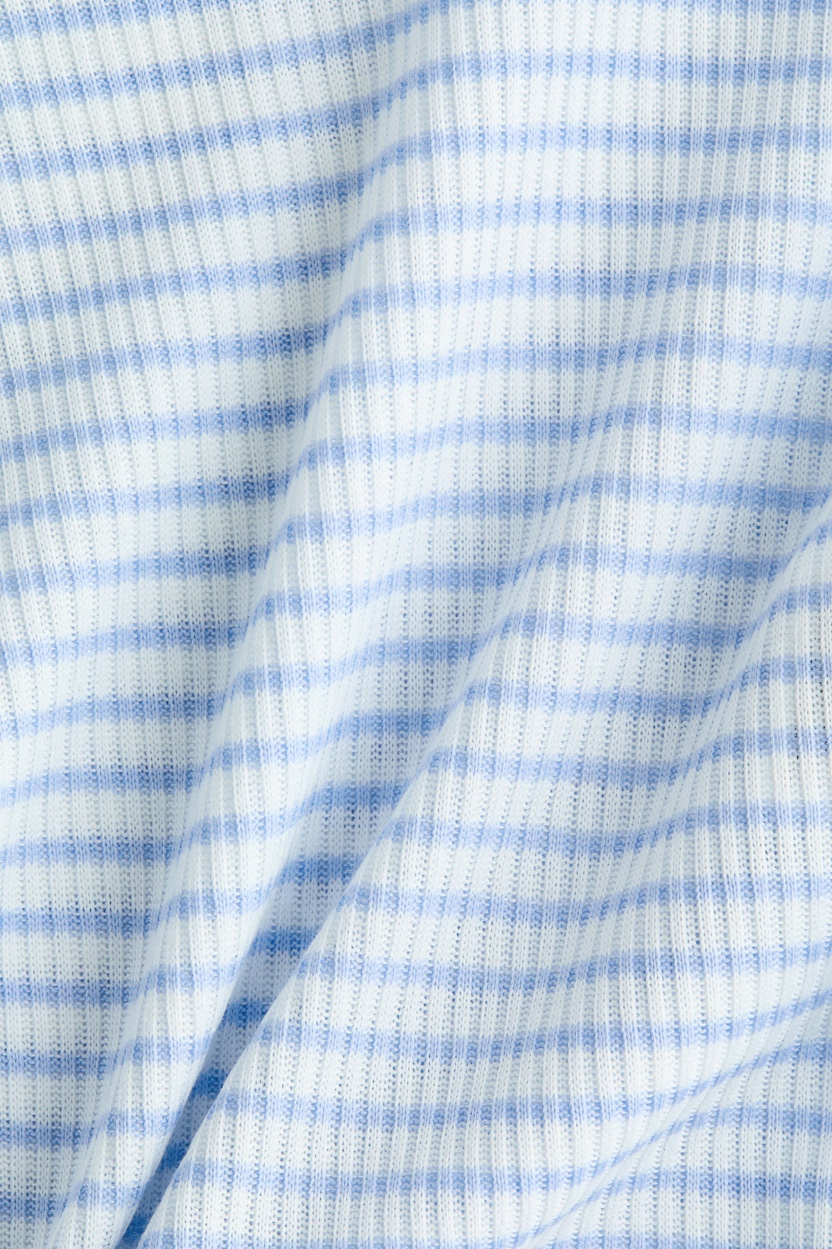 Ribbed collared top Blue