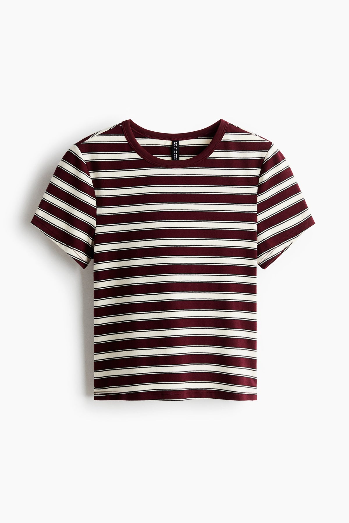 Red Striped Fitted cotton T-shirt