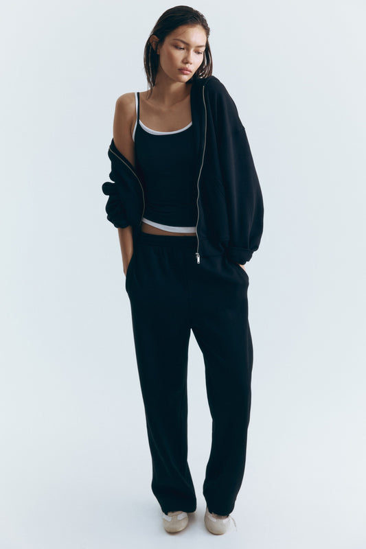 Zip-through hoodie Black