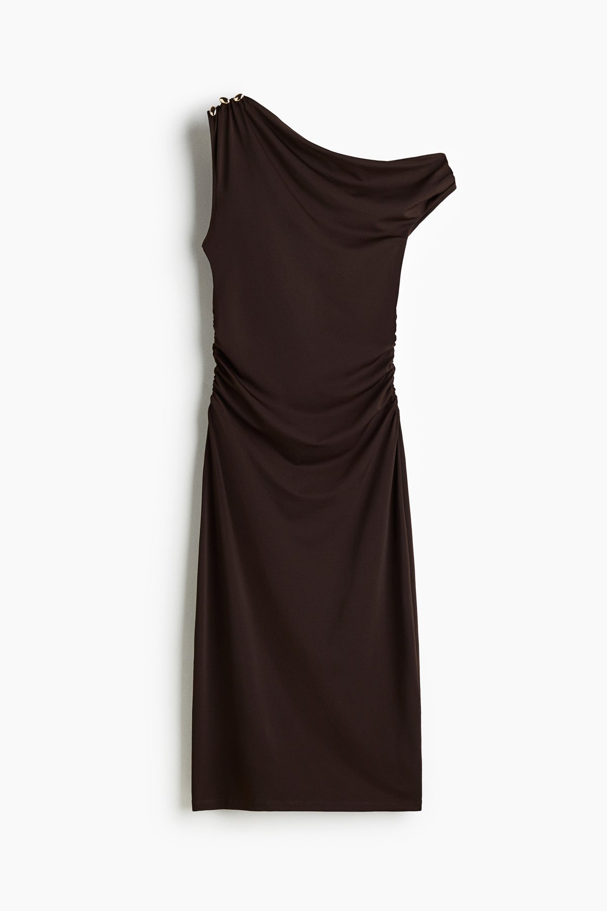 Draped one shoulder dress
