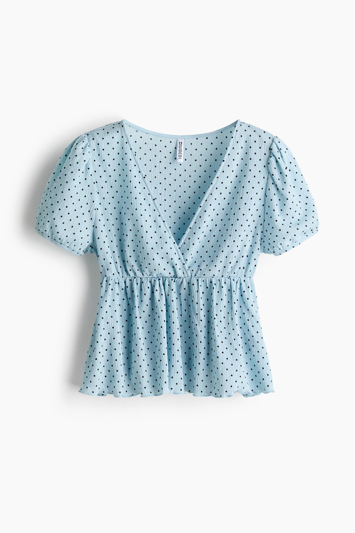 Crinkled jersey top Blue