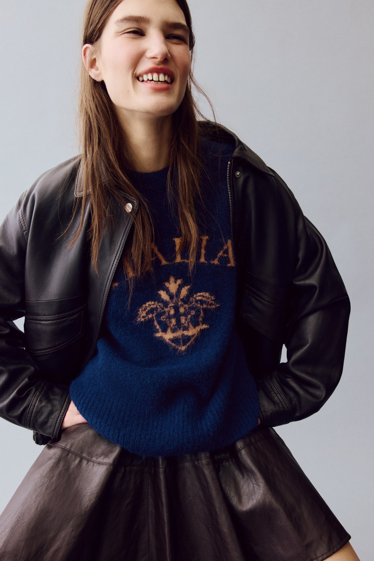 Jacquard-motif jumper Dark Blue