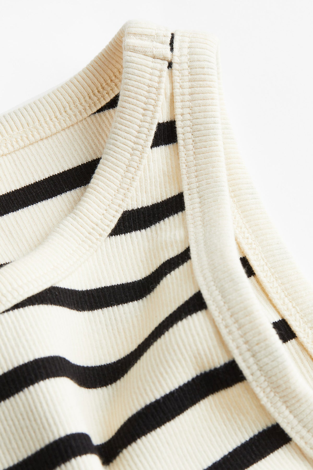 Cropped vest top Black Stripped