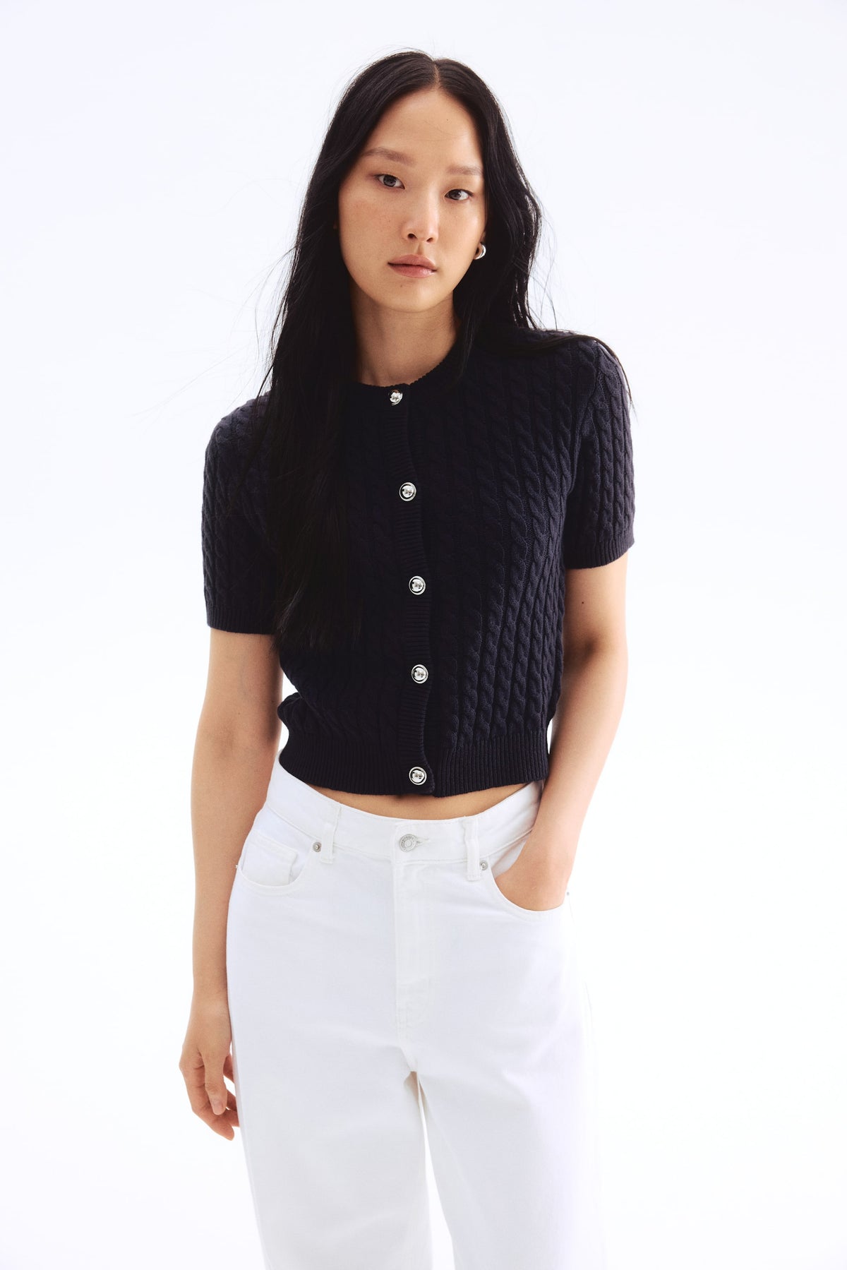 Cable knit cardigan