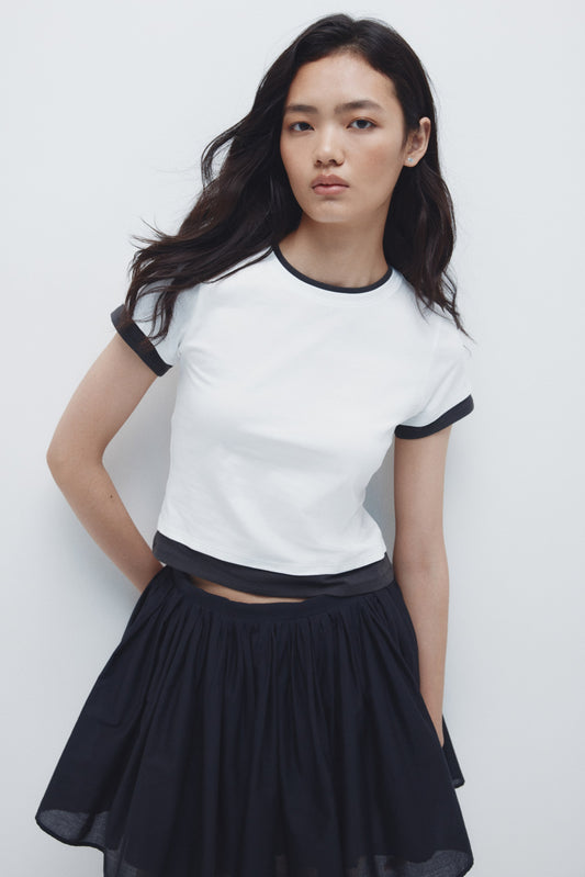 Layered-look T-shirt White