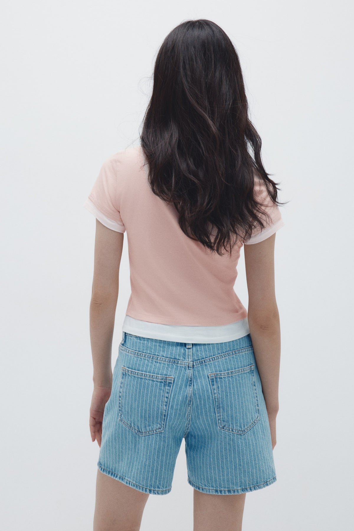 Layered-look T-shirt Pink