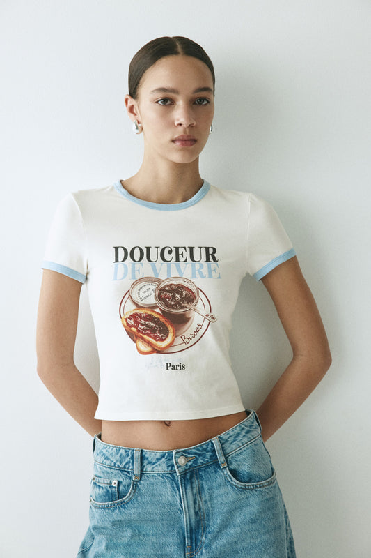 Douceur de Vivre Fitted cotton T-shirt