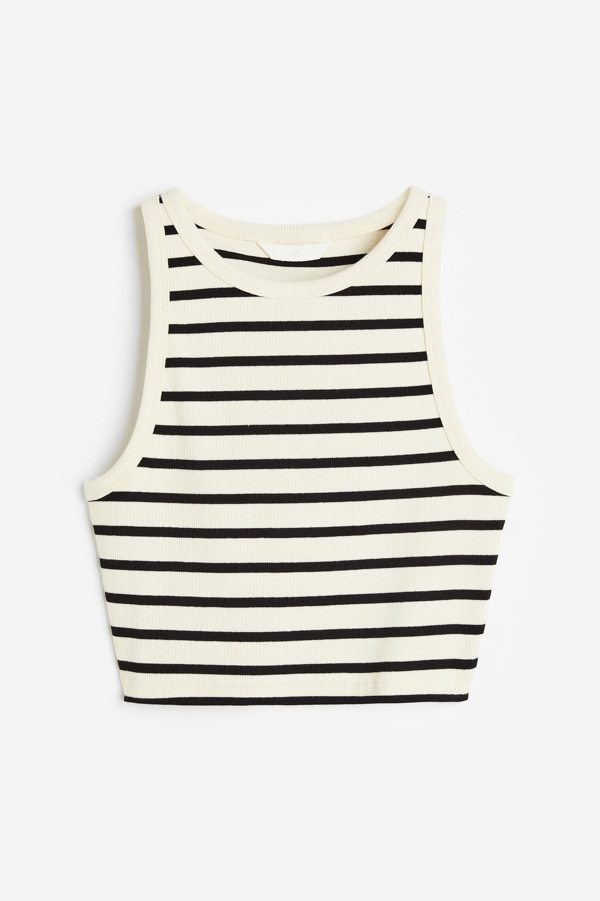 Cropped vest top Black Stripped