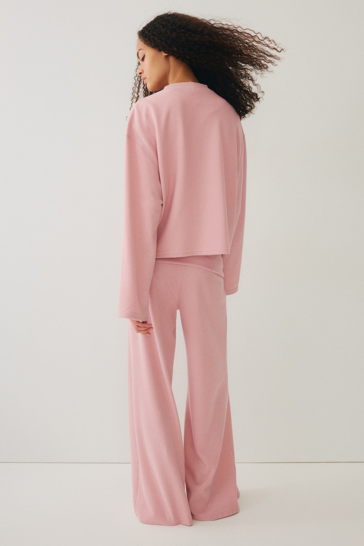 2-piece jersey top and trousers set Pink