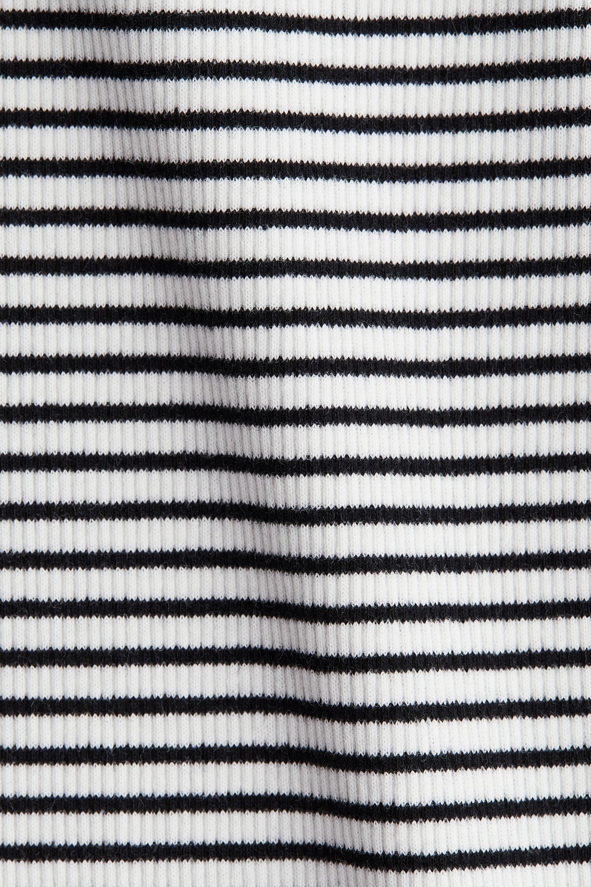 Ribbed boat-neck top White/Black striped