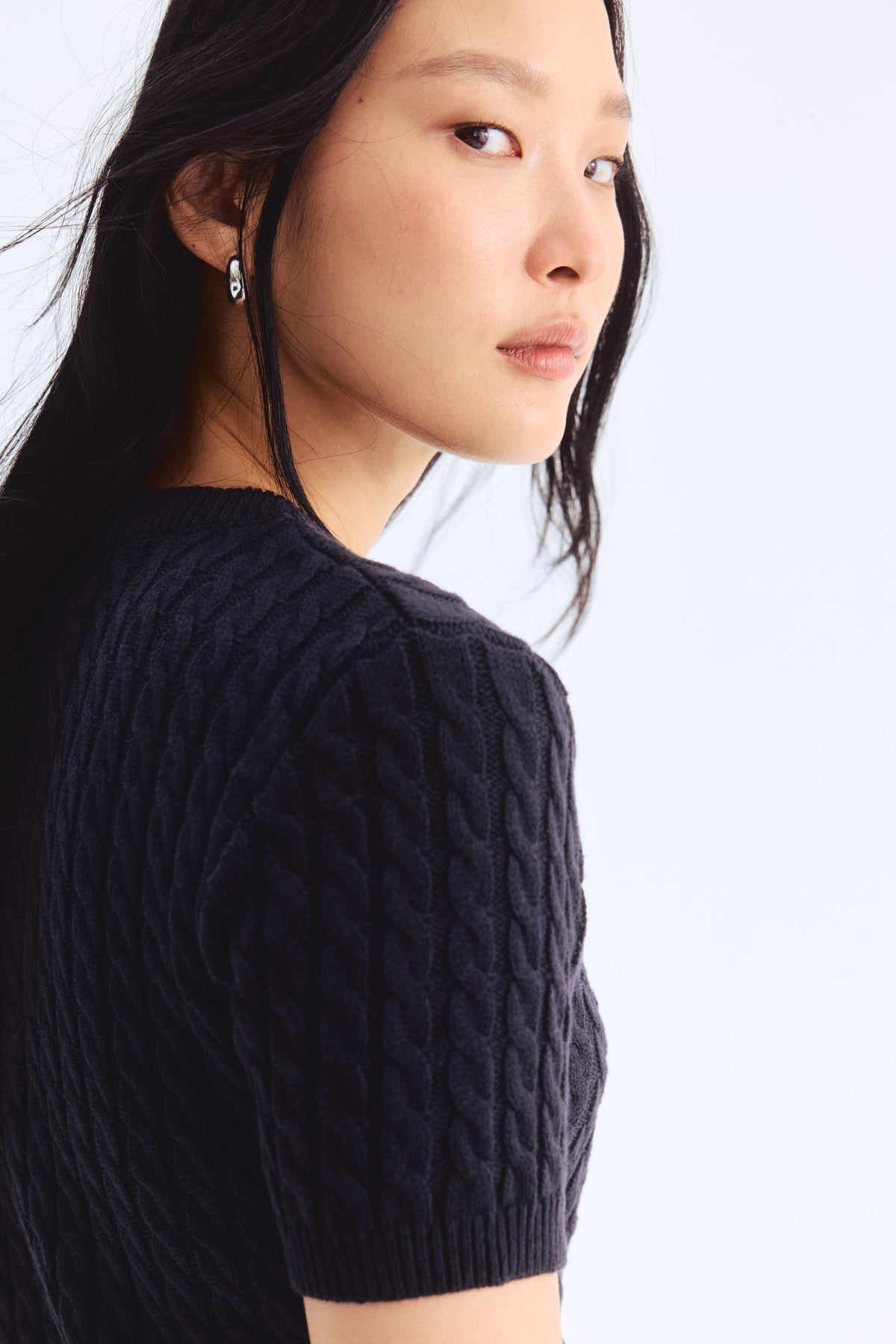 Cable knit cardigan