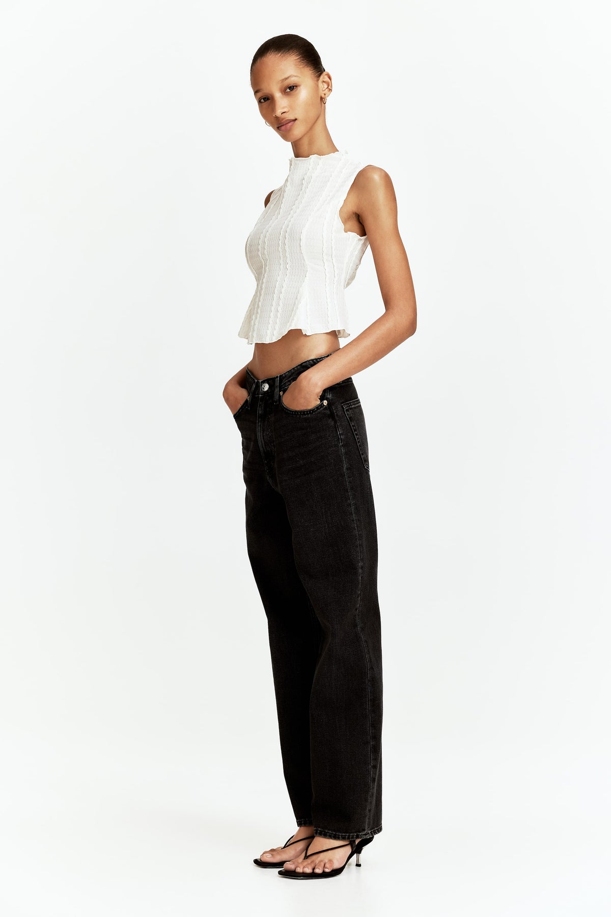 L’Art de Porter Straight High Jeans Black