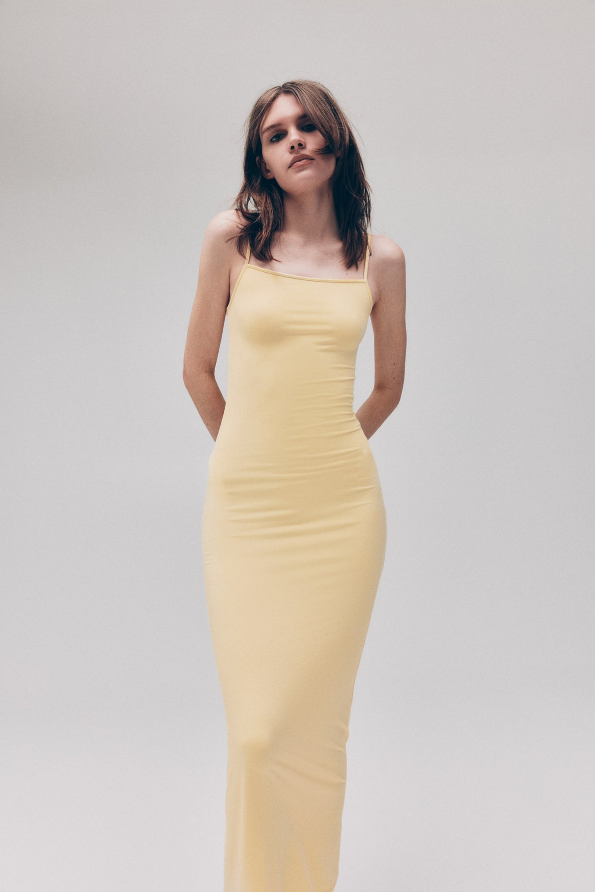Maxi strappy dress Yellow