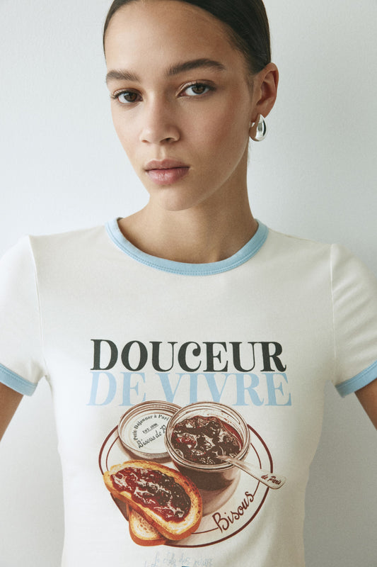 Douceur de Vivre Fitted cotton T-shirt