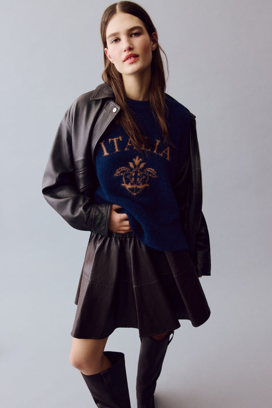 Jacquard-motif jumper Dark Blue