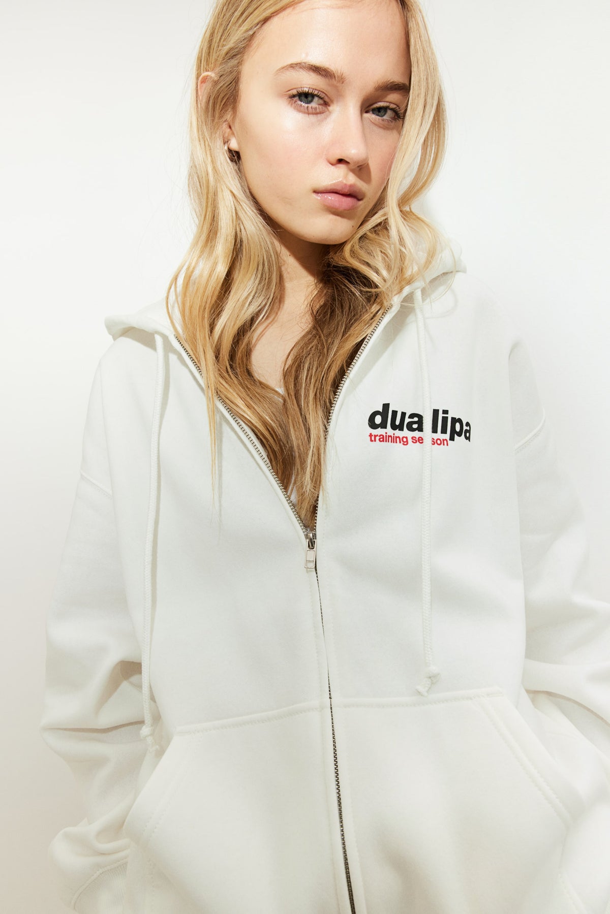 Dua Lipa Oversized zip-through hoodie